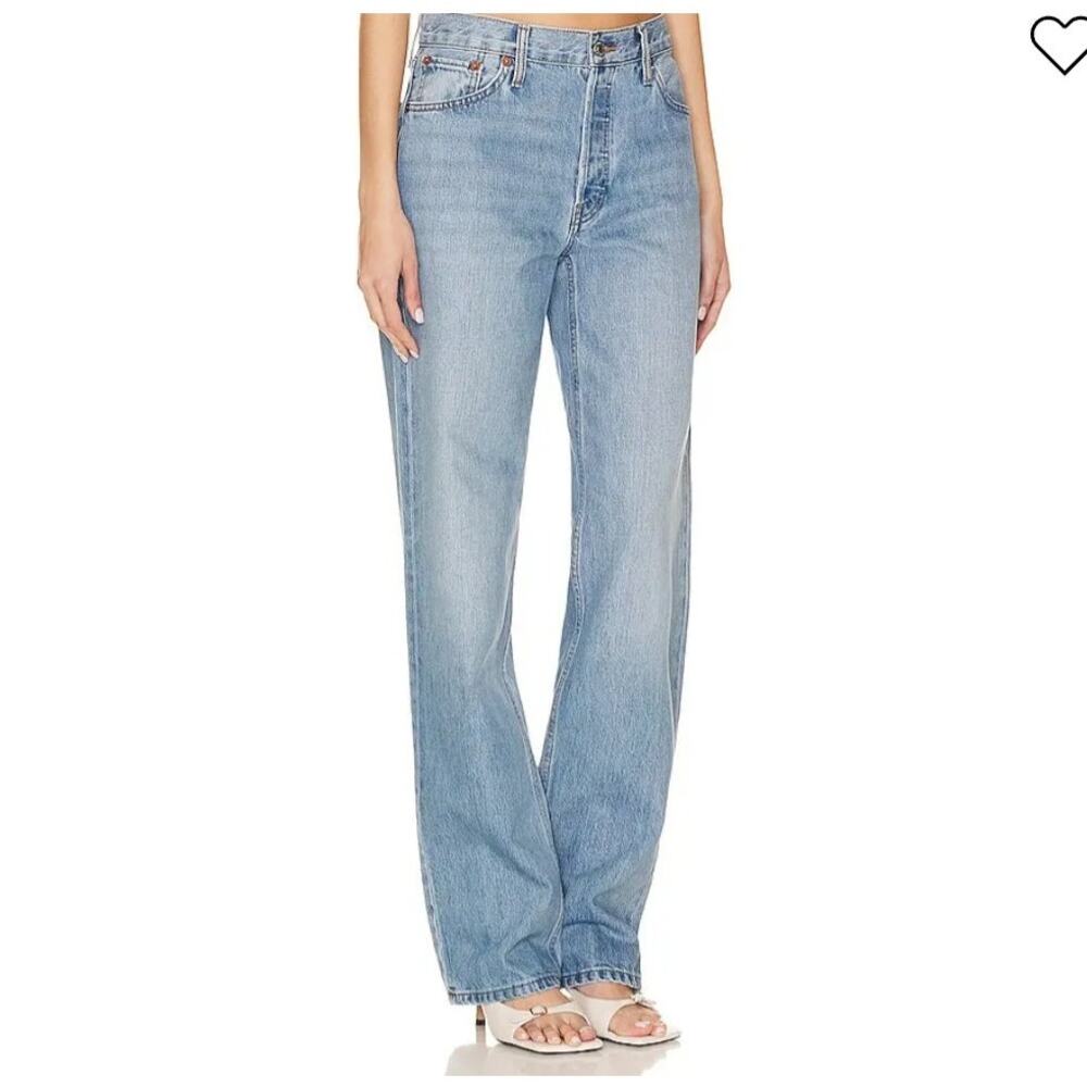 NWT RE/DONE 90s Loose Long Straight Leg Jeans Wasted Indigo Rigid Denim 32